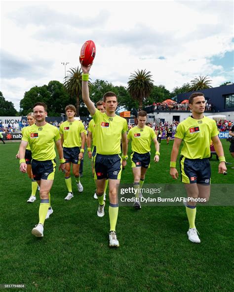 The Umpires Enter The Field Before The 2023 Aflw Grand Final Match