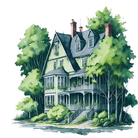 watercolor house 1