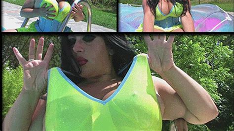 Blowjob Handjob On The Swimming Pool Showing My Wet Big Tits Suck