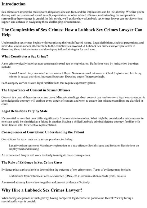Ppt The Complexities Of Sex Crimes How A Lubbock Sex Crimes Lawyer Can Help Powerpoint
