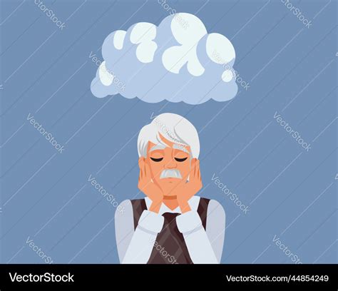 Sad Old Man Feeling Depressed Concept Royalty Free Vector