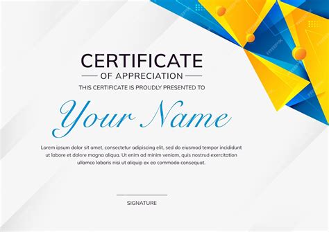 Premium Vector Colorful Certificate Of Appreciation Template