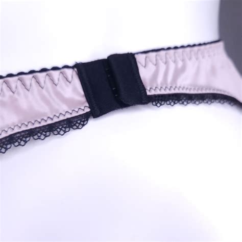 Flirty Pink Satin Lace Crossdressing Lingerie Sets Xxxxl Satin Garter Belt To Match Dirty