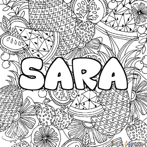 Coloriage Pr Nom Sara D Cor Mandala Fruits Sans D Passer