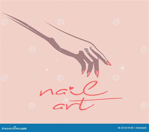 Woman Hand Stylish Nail Polish Manicure Illustration Stock Vector Illustration Of Glamour