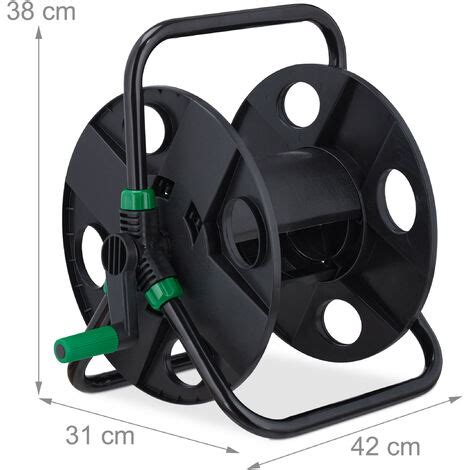 Relaxdays Dévidoir à Tuyau Darrosage 30 M Raccord 12 Acier Et Plastique Avec Poignée Et