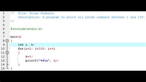 To Make A C Program Display Prime Numbers YouTube