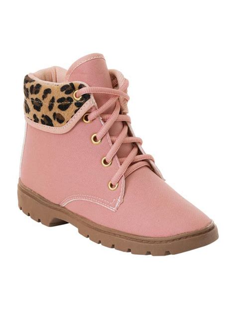 Bota Infantil Rosa Detalhe de Onça Perfecta