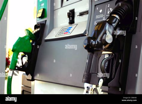 Diesel And Regular Gas Hose At A Pump Stock Photo Alamy