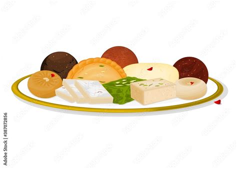 Indian Sweets Or Mithai Like Kaju Katli Barfi Sandesh Laddu Rasgulla