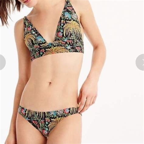 J Crew Swim Nwt Jcrew Lowrider Bikini Bottom In Dryad Palms Print Poshmark