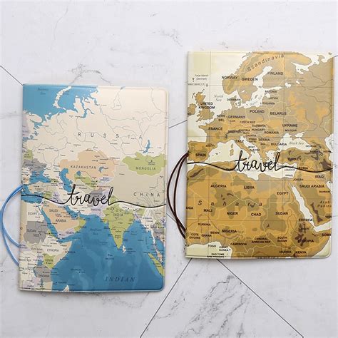 Travel Document Holder Map Three Dimensional Passport Holder Travel