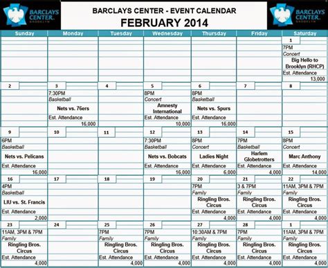 Barclays Center releases February 2014 event calendar: 27 ticketed