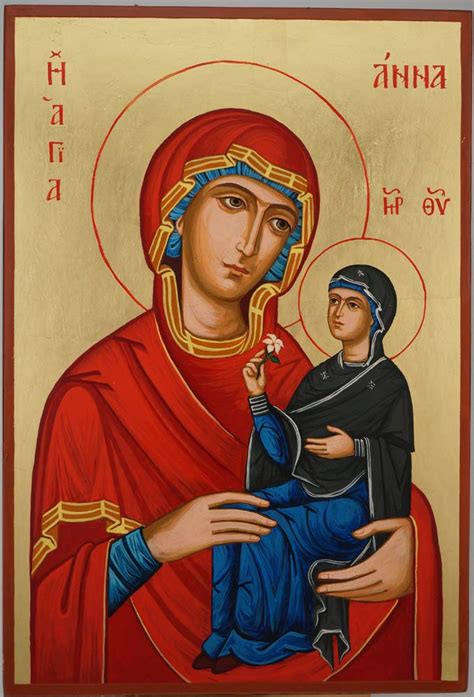 Saint Anne and Mary Large Orthodox Icon - BlessedMart