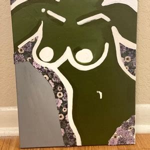 Abstract Naked Woman Canvas Painting 12x16 Nude Woman Acrylic Paint Mixed Media Etsy