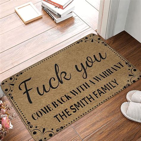 Amazon Doormat Welcome Mat Door Mats Outdoor Fuck You Come Back With A Warrant Doormat