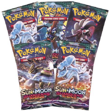 Pokemon Cards Sun And Moon Guardians Rising Booster Packs 5 Pack Lot