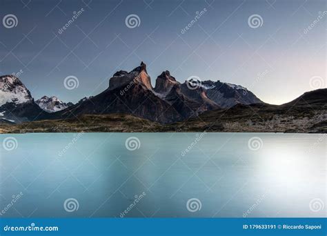 Torres del Paine sunrise stock image. Image of paine - 179633191