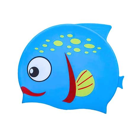 GORRO PARA NATACIÓN NUDE SILICONA NIÑOS PEZ CELESTE GENERICO