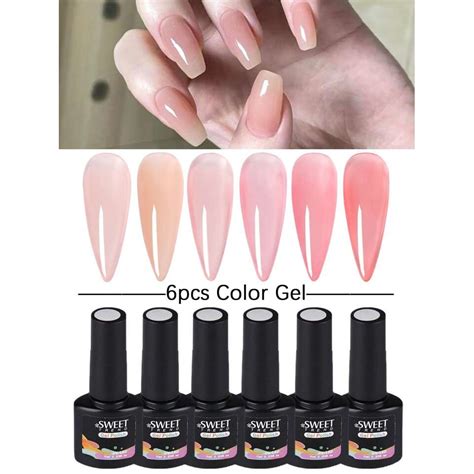 Комплект за маникюр Sweet trend, UV LED лампа, Комплект от 6 цветни ...