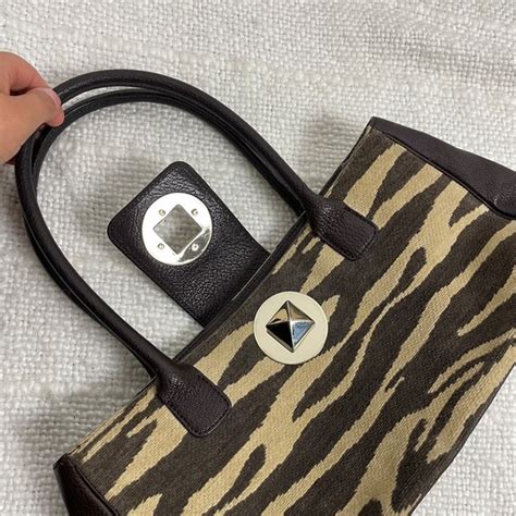 Rare Kate Spade Zebra Print Tan And Brown Handbag Gem