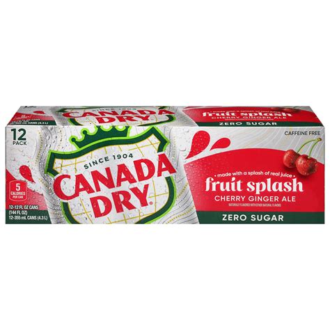 Canada Dry Fruit Splash Cherry Ginger Ale Zero Sugar Caffeine Free