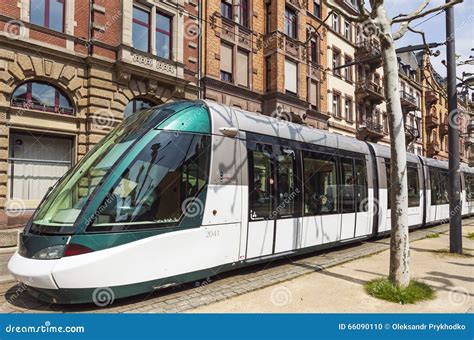 Modern Tram On A Street Of Strasbourg France Editorial Image Image