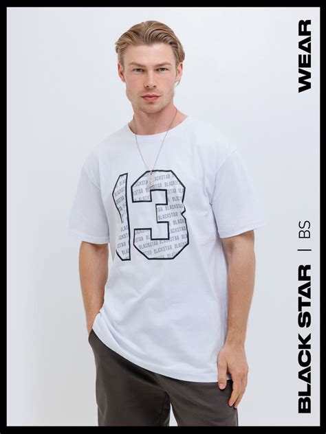 Футболка Мужской Black Star Wear белый Короткий, размер 50 Хлопок ...
