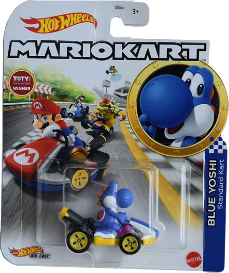 Hot Wheels Mario Kart Blue Yoshi Standard Kart Amazon Ca Toys Games
