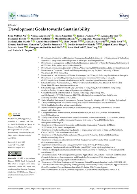 (PDF) Editorial Development Goals towards Sustainability