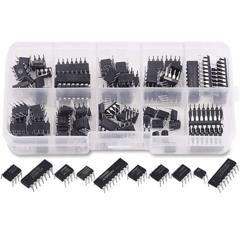 IC Assortment Kit 85 Pcs 10 Types Integrated Circuit Chips For Dual Op ...