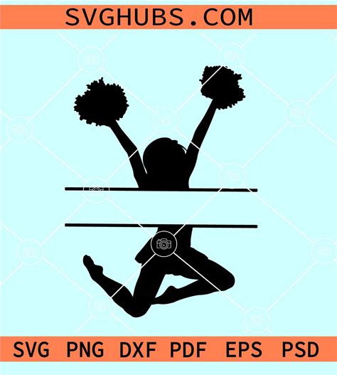 Cheerleader Monogram Svg Cheerleader Split Monogram Svg Cheerleader Svg