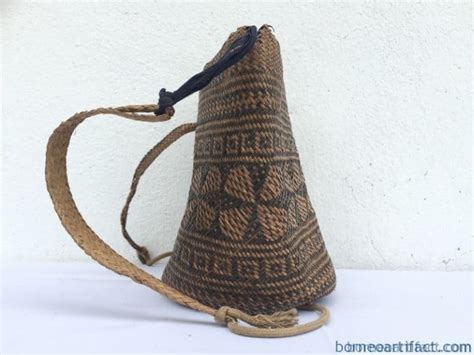 Primitive Carrier 200mm Traditional Weaving Woven Rattan Bag Asian