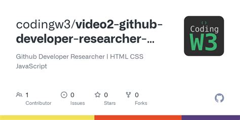 Github Codingw How To Create A Github Developer Search Using Html