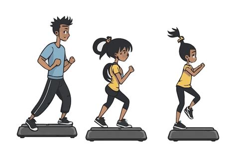 Premium Vector Step Aerobics And A Step Board Vector Illustration