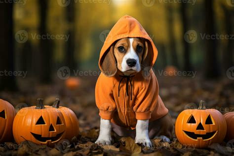 A Beagle dog wearing a Halloween costume 26978191 Stock Photo at Vecteezy