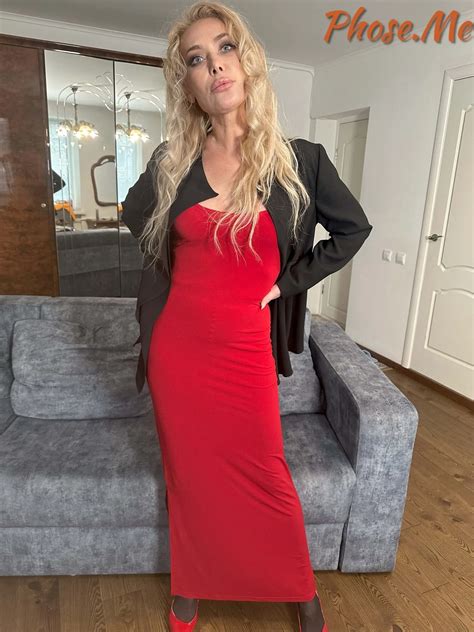 Blonde MIlf In Red Slit Dress Black Pantyhose And Heels 28 Nude Pics XHamster