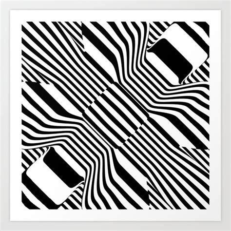 Op-Art Trippy Retro Optical Illusion 2 Art Print by warping | Society6