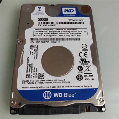 WesternDigital WDC WD5000LPVX HDD 2 5インチ SATA HDD 500GB 使用時間 6200時間 正常 ...