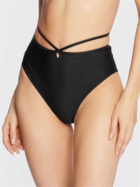 Calvin Klein Swimwear Dół od bikini KW0KW01894 Czarny Modivo pl