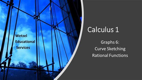 Graphs 6 Curve Sketching Rational Functions Youtube