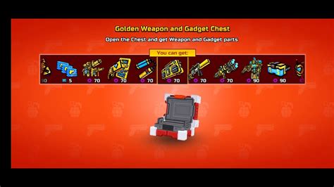 Opening A Golden Weapon And Gadget Chest Pixel Gun 3d Pg3d Youtube