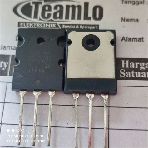 Jual TOSHIBA 2SC5200 / 2SA1943 ORIGINAL,UNTUK SERVICE POWER BUILT UP,BU