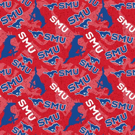 Ncaa Southern Methodist University Mustangs Watermark Print Football