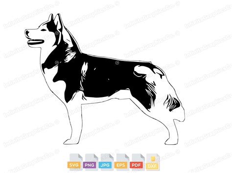 Husky Silhouette Svg Png Dxf Husky Clipart Husky Cut File Dog Svg