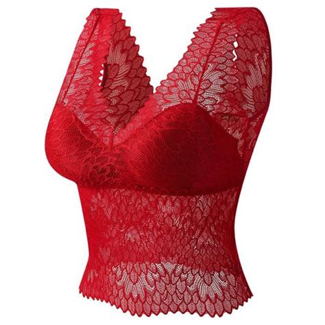 Sasaquoy Brassiere Lingerie Fashion Women S Lace Beauty Back Solid Strap Wrap Hollow Out Bra