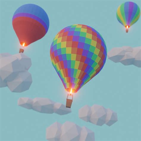 Low Poly Hot Air Balloon CGTrader