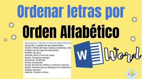 Cómo Ordenar Las Letras Por Orden AlfabÉtico En Word Shorts 🌵 Youtube