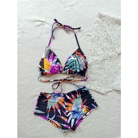 Jual BIKINI SEGITIGA CELANA BOXER BK 3302 RXO HITAM DAUN WARNA WARNI