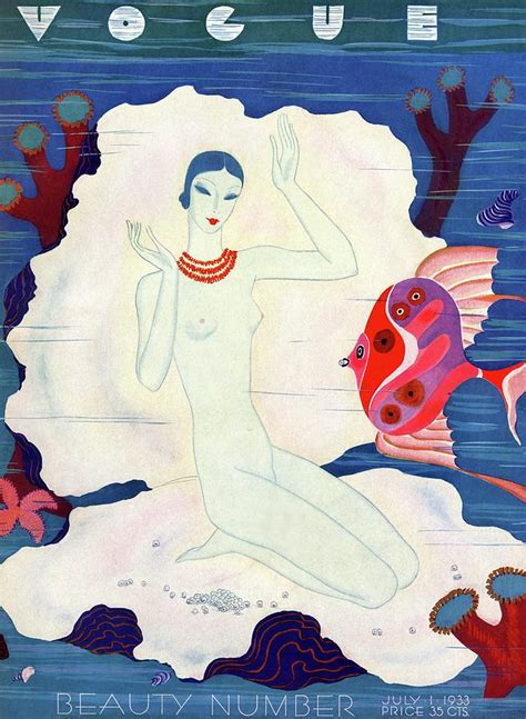 A Vintage Vogue Magazine Cover Of A Naked Woman By Eduardo Garcia Benito